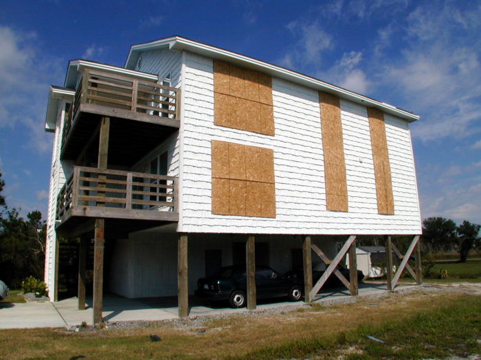 plywood boarded up hurricane hurricanes windows shutters floyd north carolina