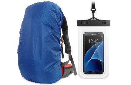 Orange Sport Ultralight Backpack Rain Cover + Phone Case