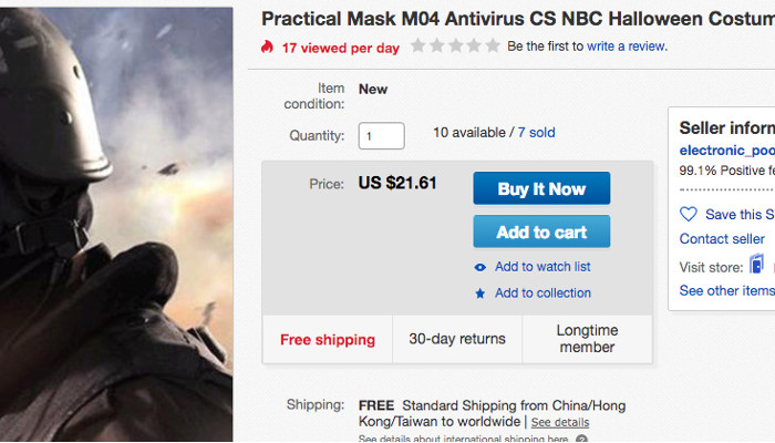 bad seller example avoid prepper gas mask respirator
