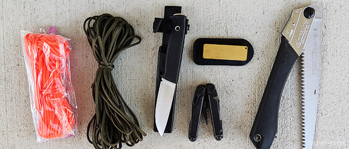 tool knife saw paracord