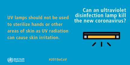 WHO warnings about UV-C skin irritation