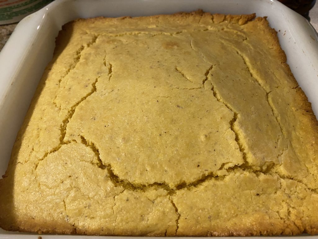 A photo of the finished cornbread