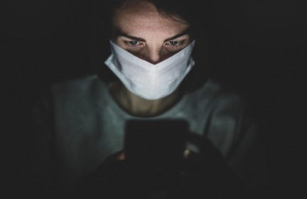 Girl with mask to protect her from Coronavirus