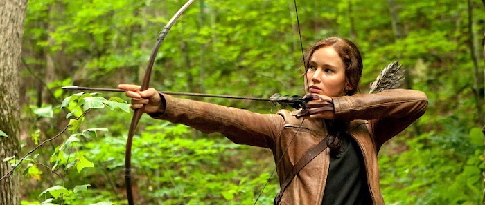 Katniss shooting a bow