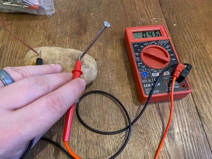Testing a potato battery