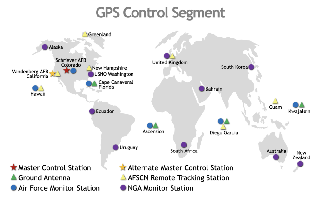 GPS ground station map