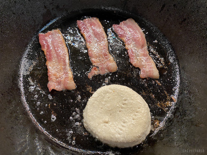 Frying bacon and hardtack