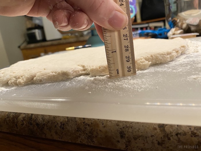 Measuring dough thickness