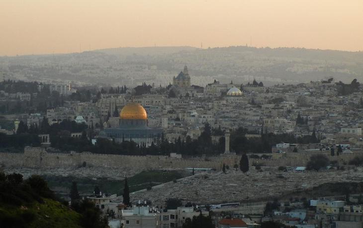 Israeli landscape with the Dome of the Rock