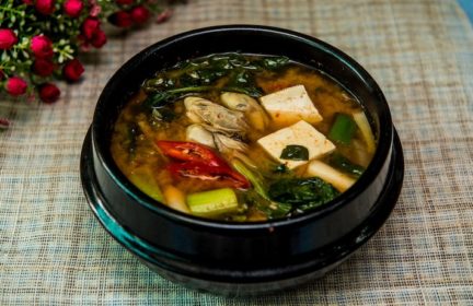 A bowl of miso soup