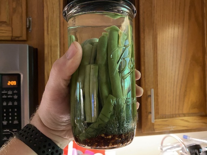 Green beans in a jar
