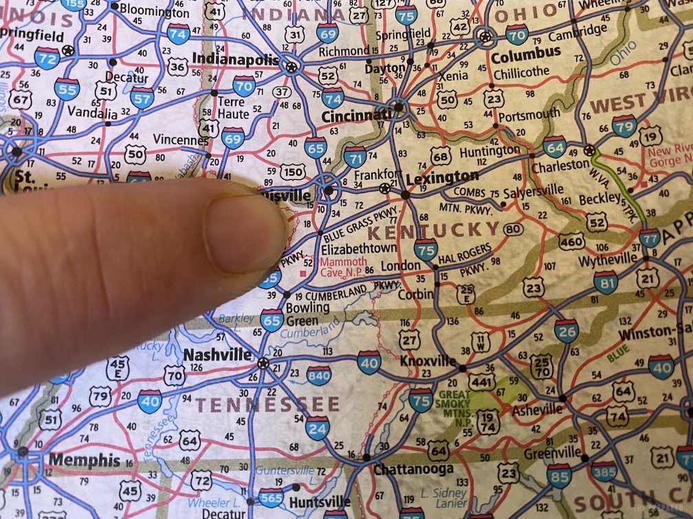 Charting Nashville to Lexington on a map